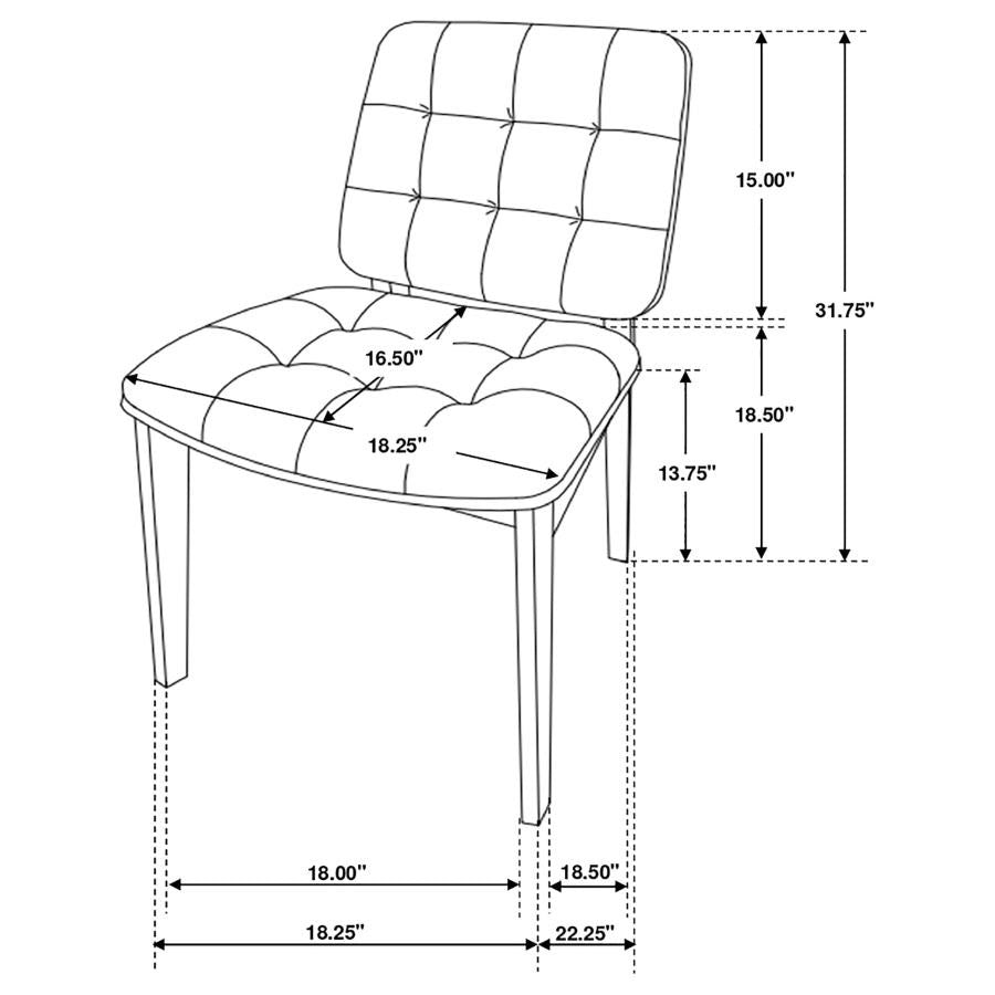 Modern Black Leatherette & Walnut Dining Chair Set