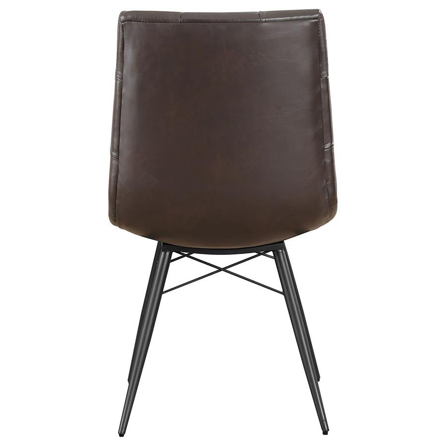 Brown Leatherette Dining Chair Set