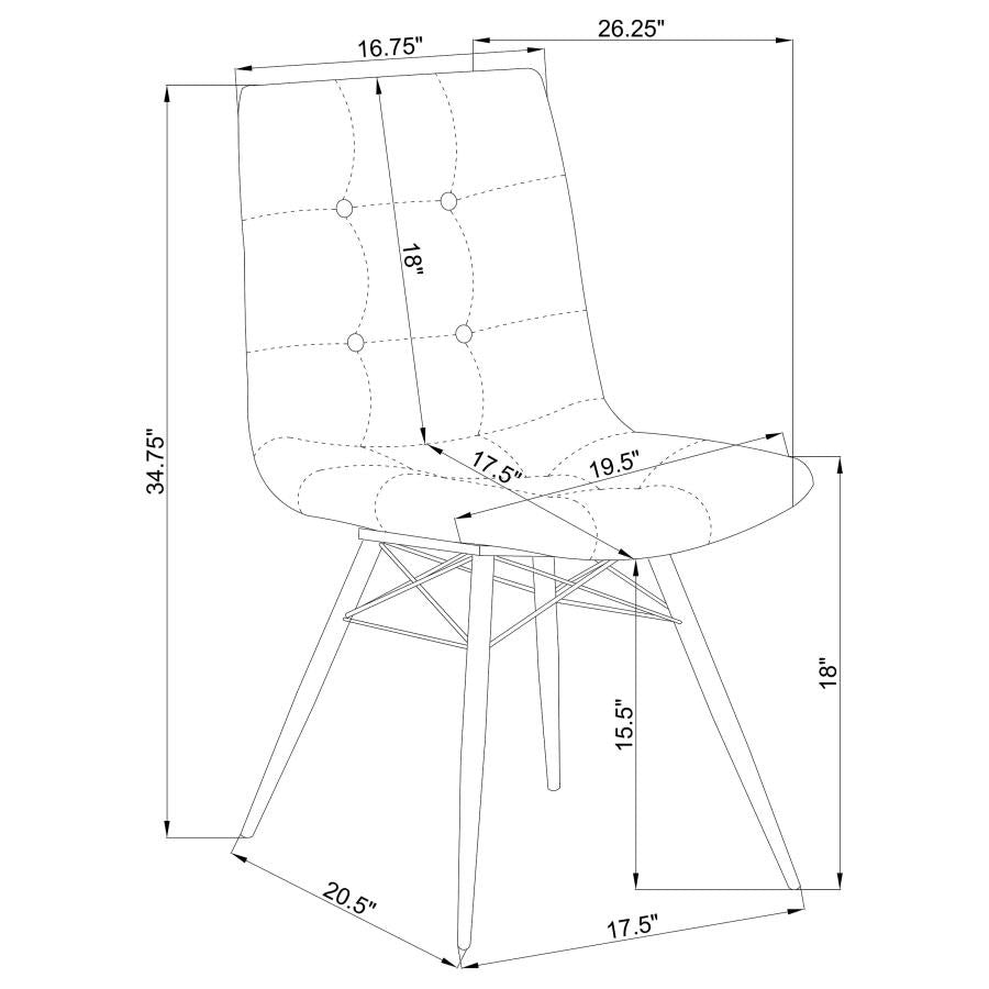 Brown Leatherette Dining Chair Set