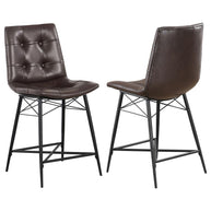 Faux Leather Button Tufted Counter Stool Set