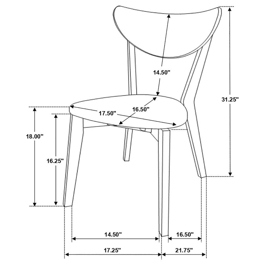 Walnut & Gray Retro-Inspired Dining Chair Set