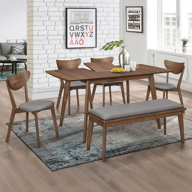 Walnut & Gray Retro-Inspired Dining Chair Set