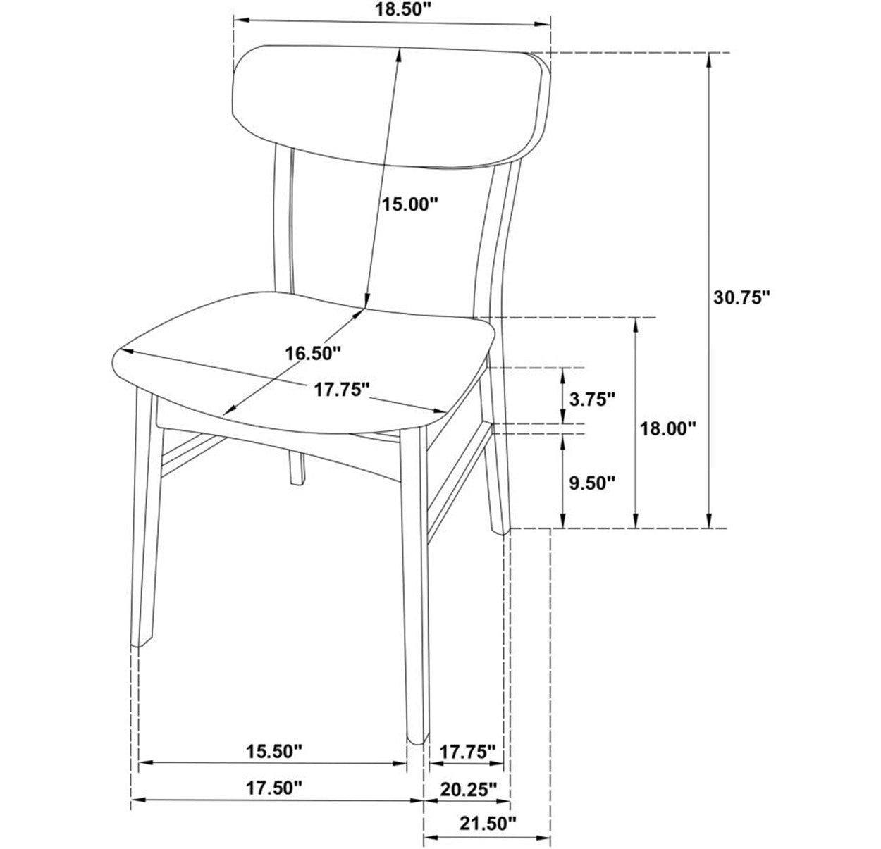 Walnut dining chair