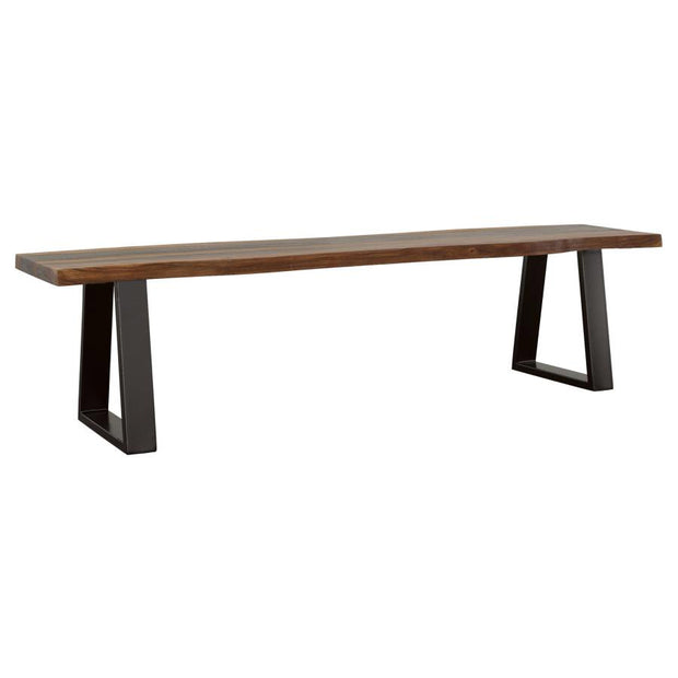 Industrial Solid Sheesham Wood Bench