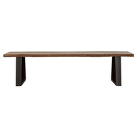 Industrial Solid Sheesham Wood Bench