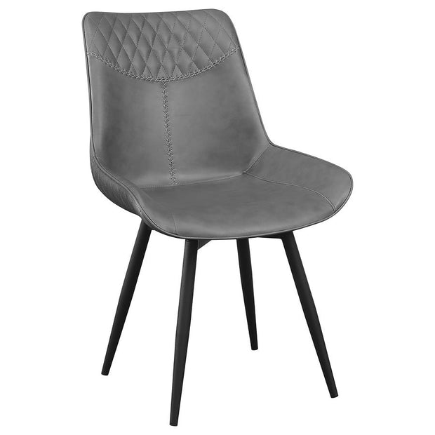 Gray Quilted Swivel Dining Chair Set