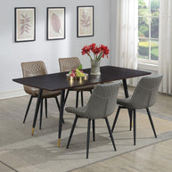 Gray Quilted Swivel Dining Chair Set