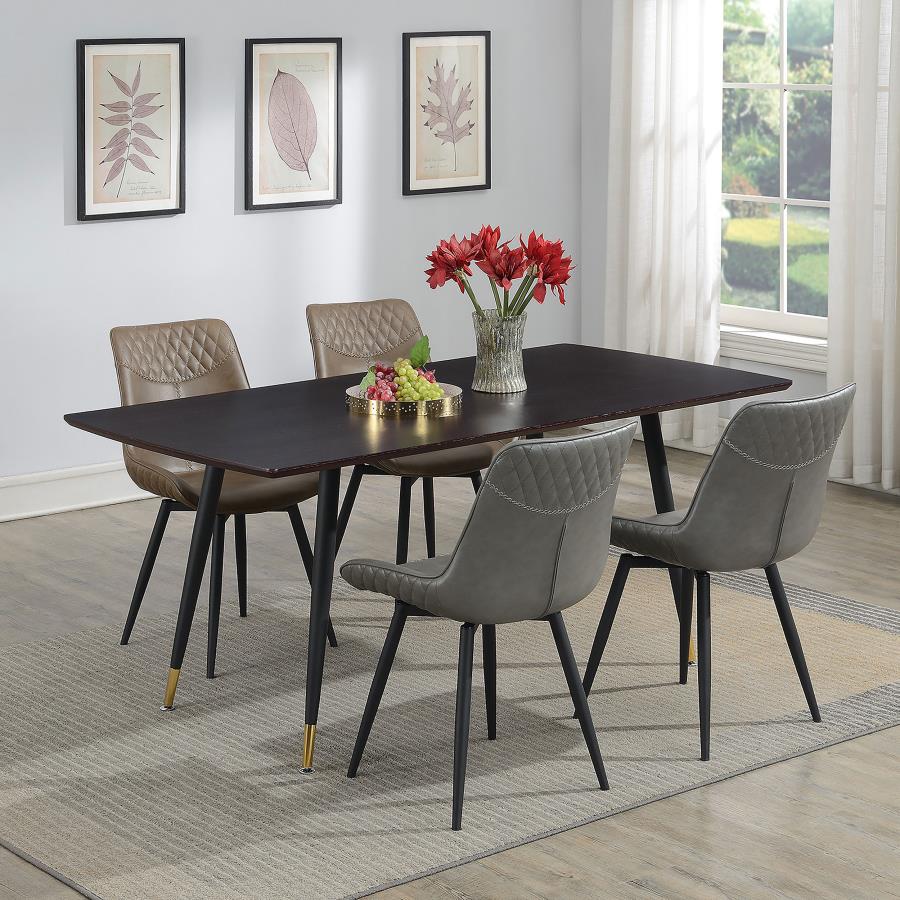 Gray Quilted Swivel Dining Chair Set