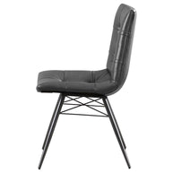Charcoal Leatherette Dining Chair Set