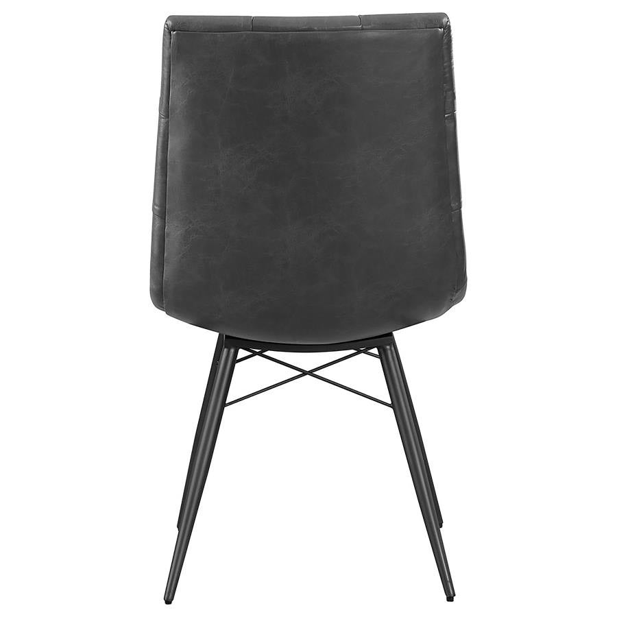 Charcoal Leatherette Dining Chair Set