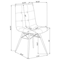 Charcoal Leatherette Dining Chair Set