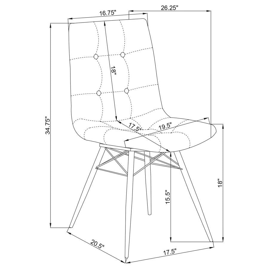 Charcoal Leatherette Dining Chair Set
