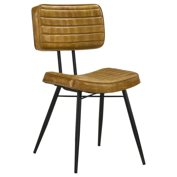 Goat Leather & Metal Dining Chair (Set of 2)