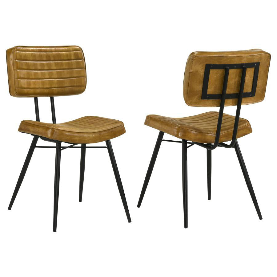 Goat Leather & Metal Dining Chair (Set of 2)