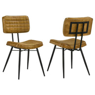 Goat Leather & Metal Dining Chair (Set of 2)