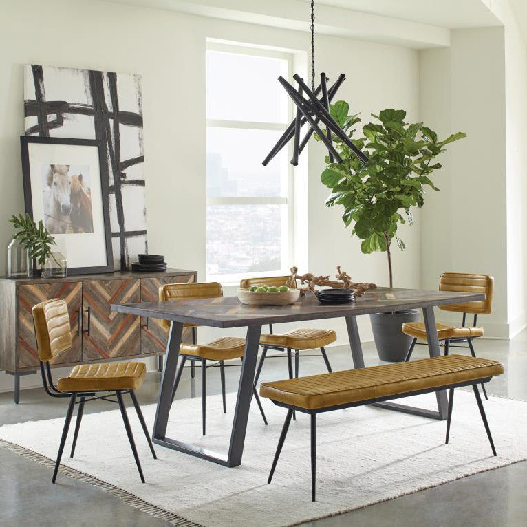 Goat Leather & Metal Dining Chair (Set of 2)