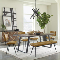 Goat Leather & Metal Dining Chair (Set of 2)