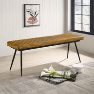 Goat Leather & Metal Bench