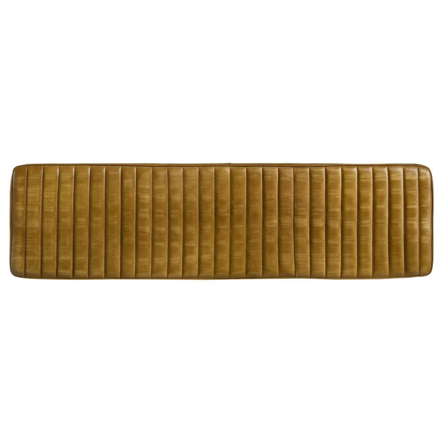Goat Leather & Metal Bench