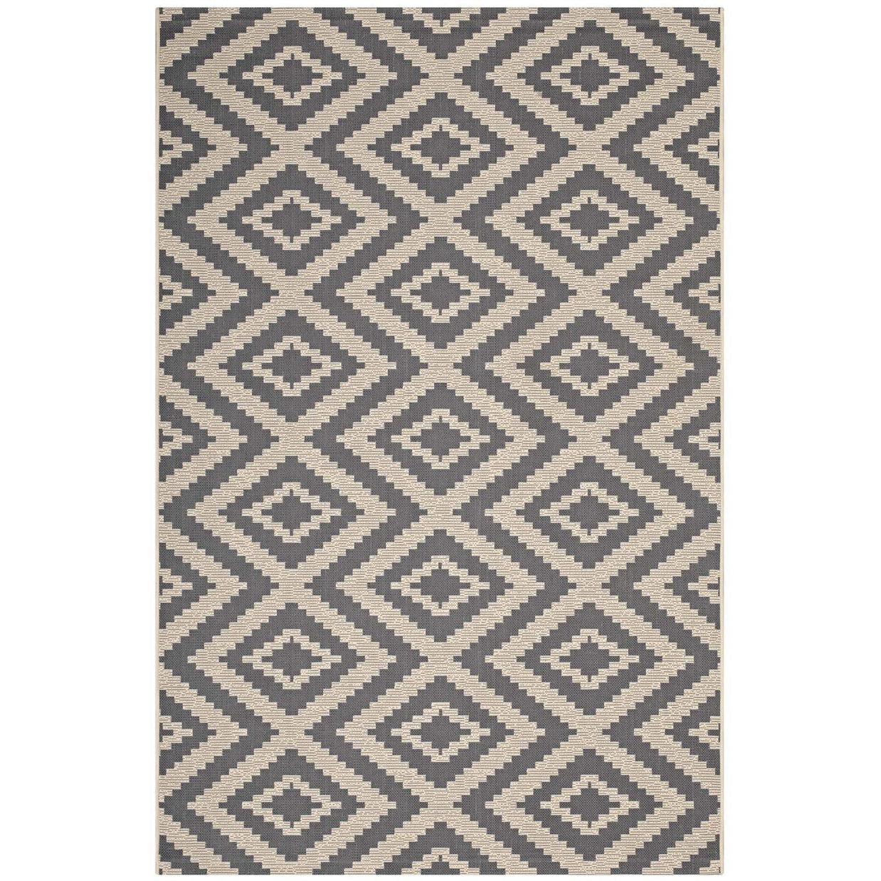 Neutral Geometric Diamond Rug