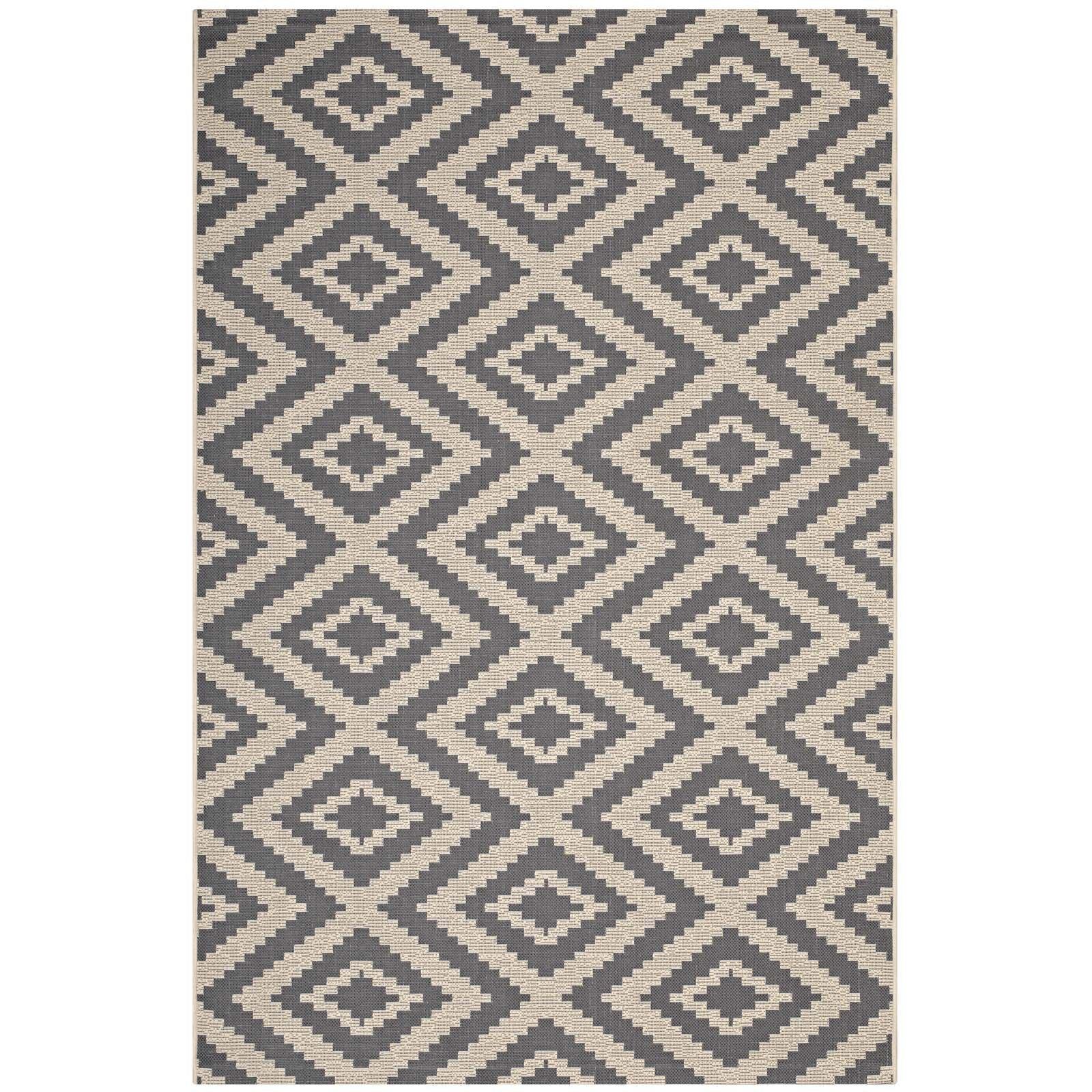 Neutral Geometric Diamond Rug