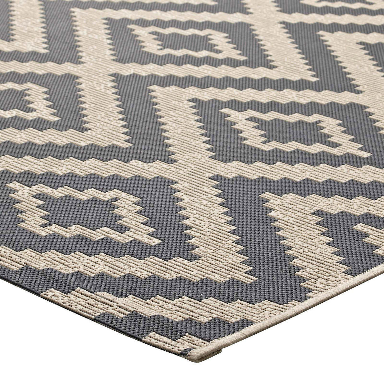 Neutral Geometric Diamond Rug