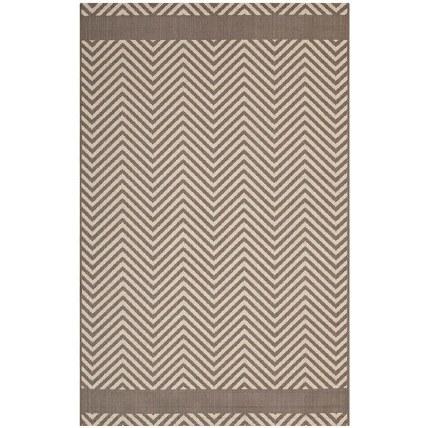 Neutral Geometric Chevron Rug