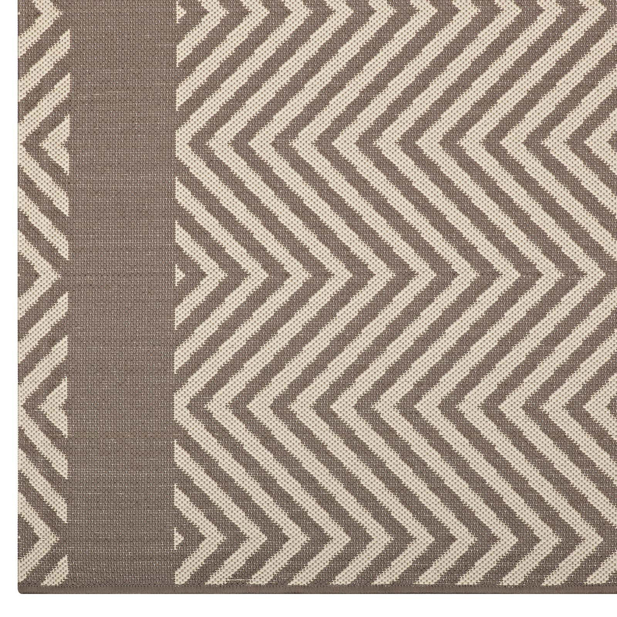 Neutral Geometric Chevron Rug