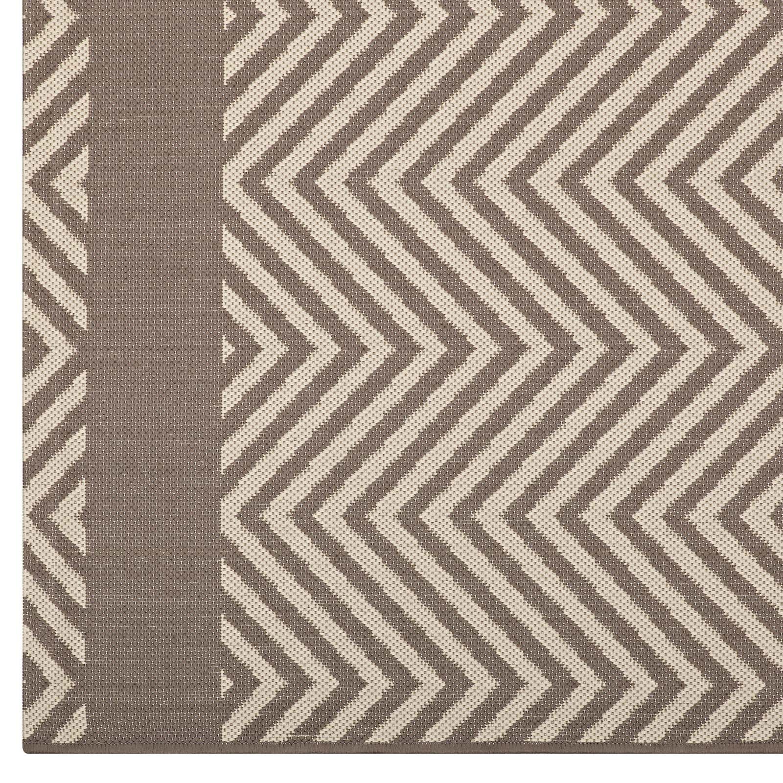 Neutral Geometric Chevron Rug
