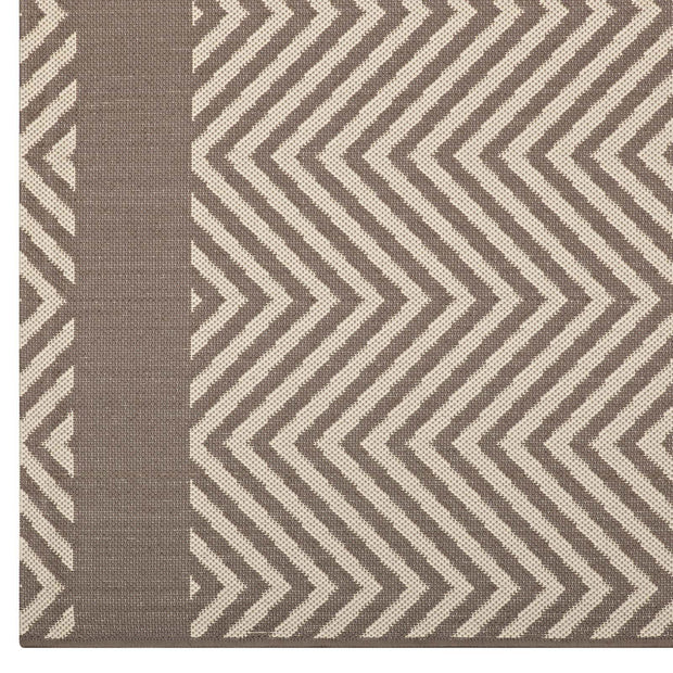 Neutral Geometric Chevron Rug