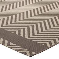 Neutral Geometric Chevron Rug