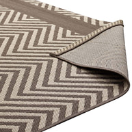 Neutral Geometric Chevron Rug