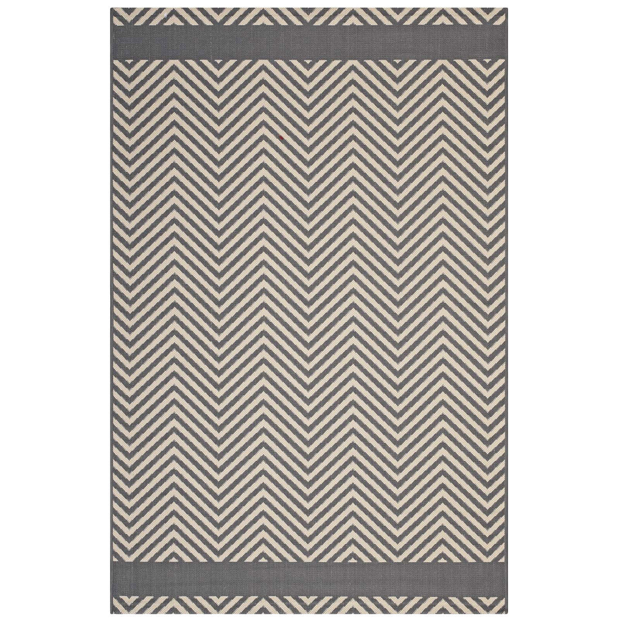 Neutral Geometric Chevron Rug