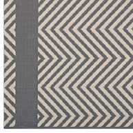 Neutral Geometric Chevron Rug