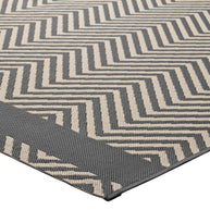 Neutral Geometric Chevron Rug