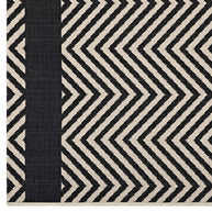 Neutral Geometric Chevron Rug