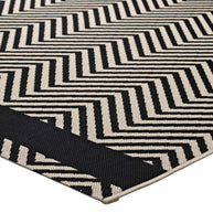 Neutral Geometric Chevron Rug