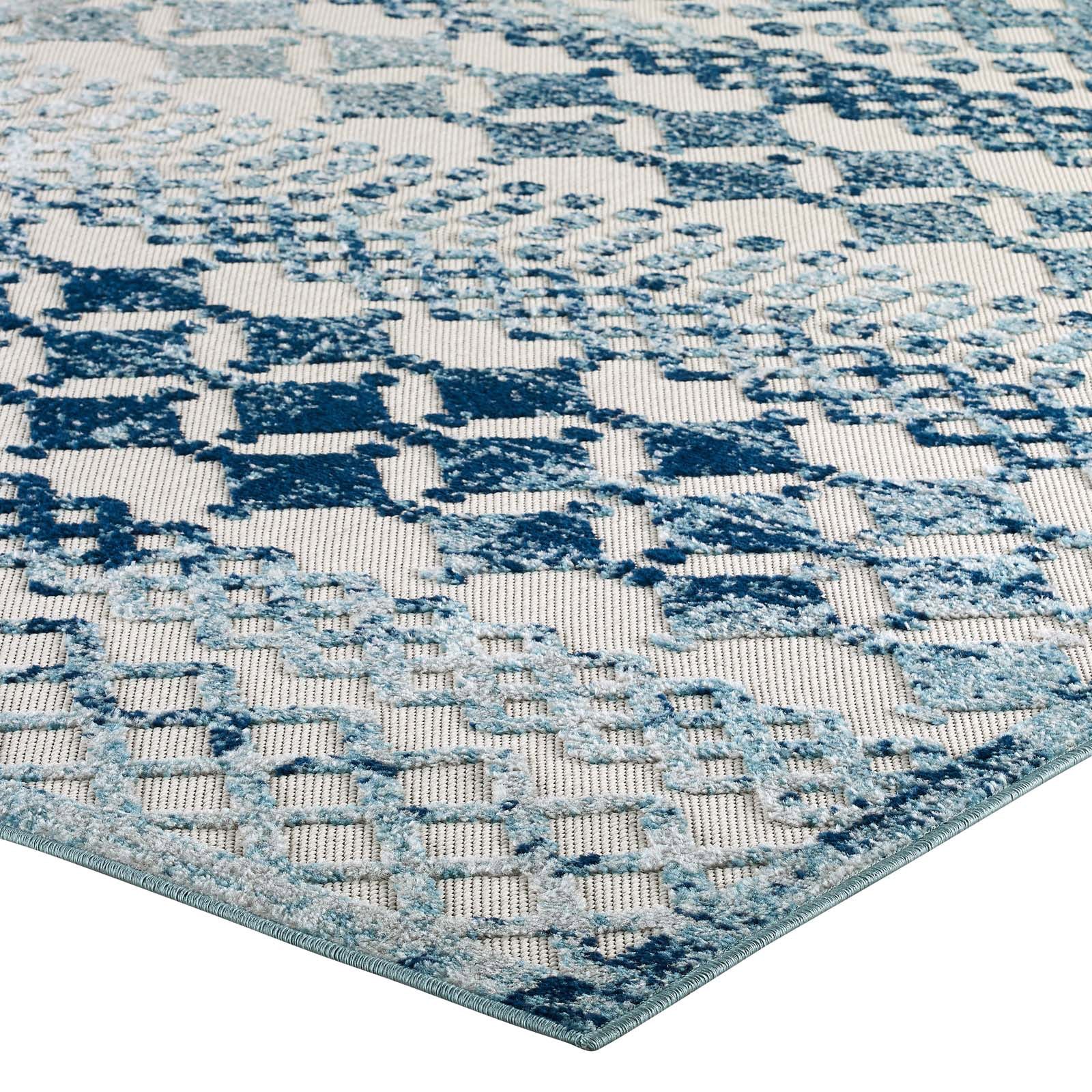 Abstract Moroccan Diamond Pattern Rug
