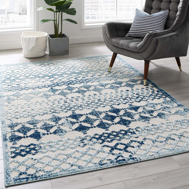 Abstract Moroccan Diamond Pattern Rug