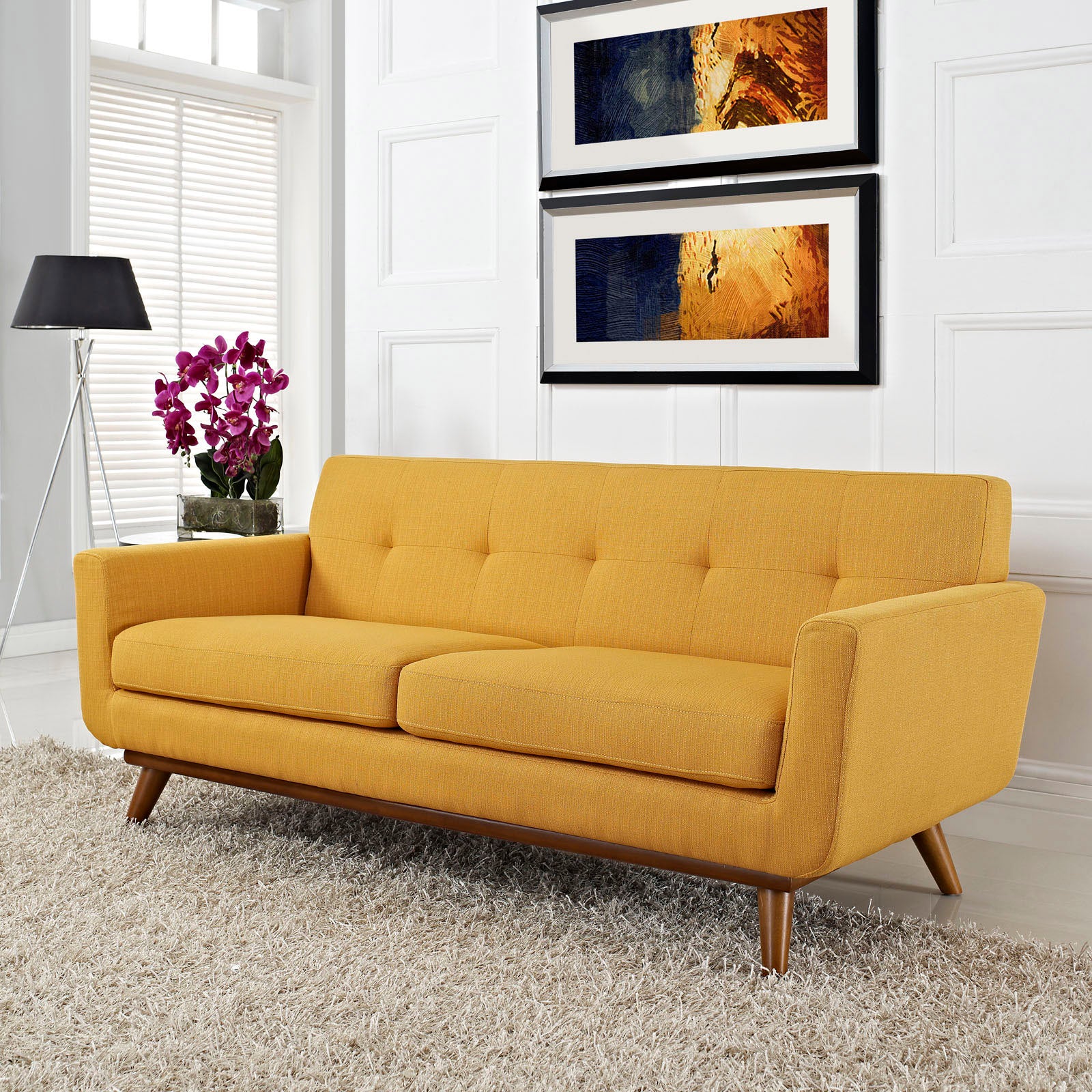 Mid-Century Modern Style Loveseat