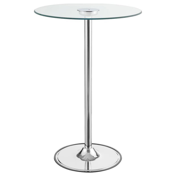 Clear & Chrome LED Bar Table
