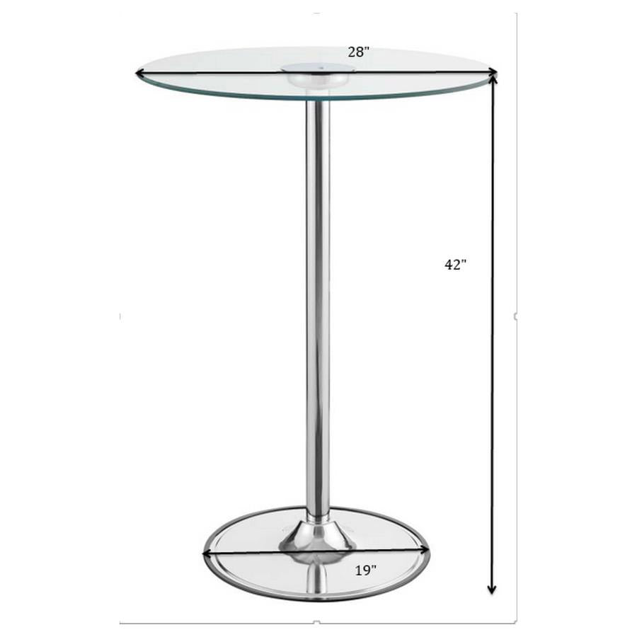 Clear & Chrome LED Bar Table