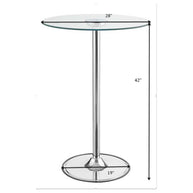 Clear & Chrome LED Bar Table