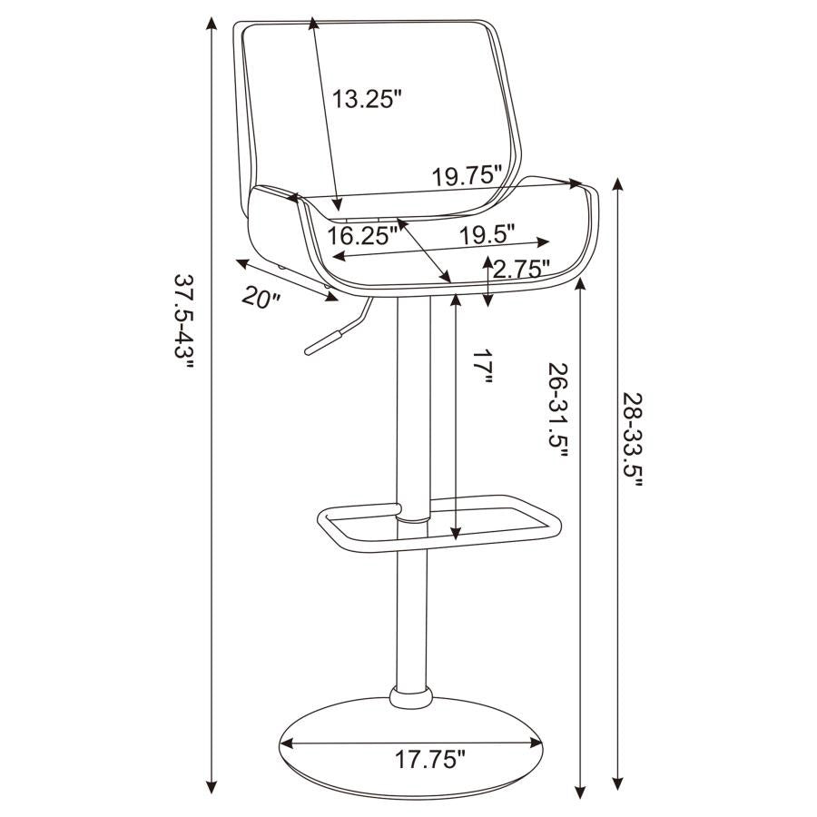 Curved Faux Leather Mid-Century Inspired Bar Stool