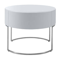 Contemporary White High Gloss Nightstand