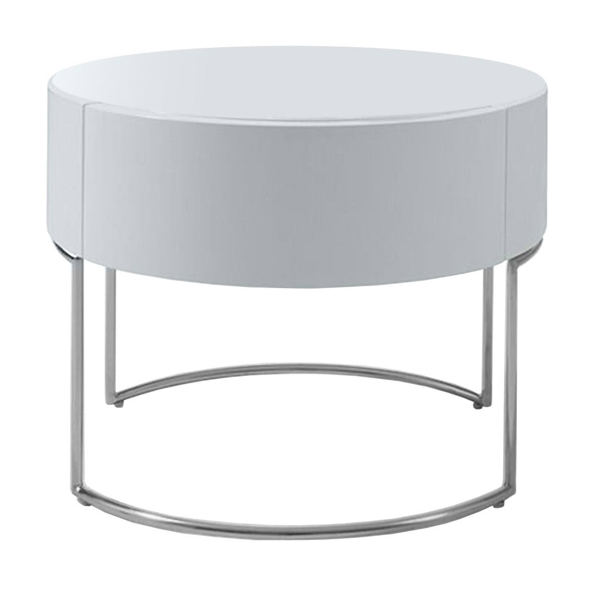 Contemporary White High Gloss Nightstand