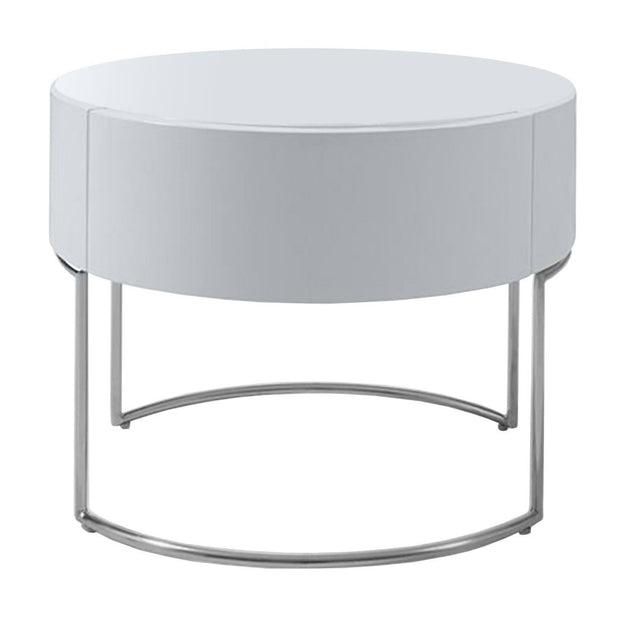 Contemporary White High Gloss Nightstand