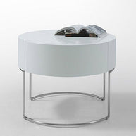 Contemporary White High Gloss Nightstand