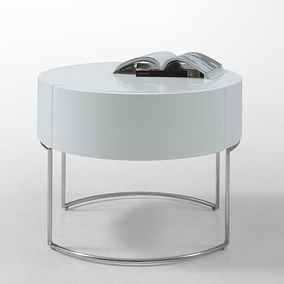 Contemporary White High Gloss Nightstand