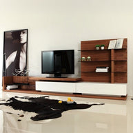Modern Walnut & White TV Unit